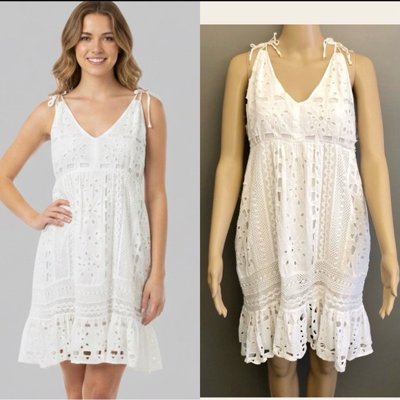 Michael Kors Dresses & Skirts - Michael Kors Romantic Sexy Lace Boho White Camisole Summer Festival Midi Dress.